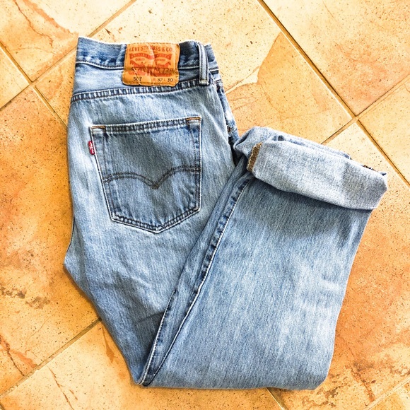Levi's Denim - Levi’s 501 Button Fly Light Wash Jeans